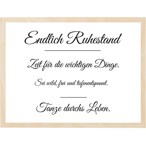 Endlich Ruhestand